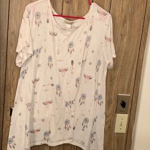 Plus size 2x bull skull print t